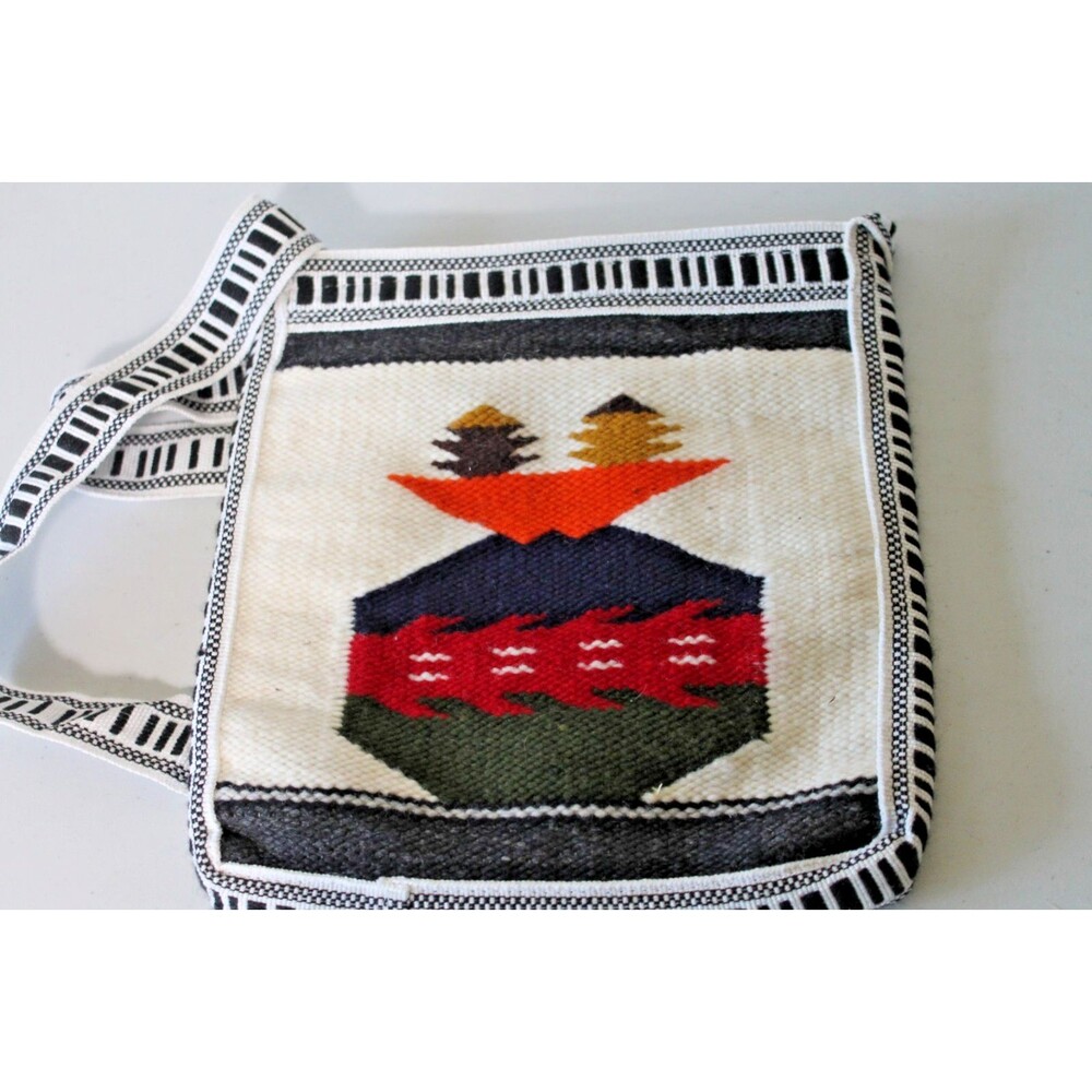 Ecuador Woven Andean Folk Art Tapestry Crossbody “Shigra Bag” Purse/Handbag 9” - Picture 4 of 9